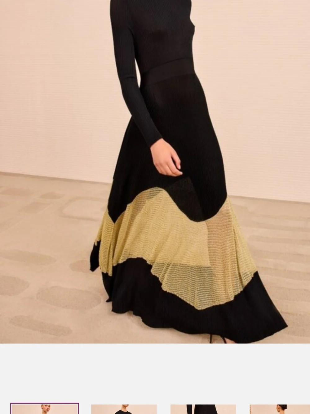 Ulla Johnson Roanne Black and Gold Maxi Dress - Picture 3 of 6